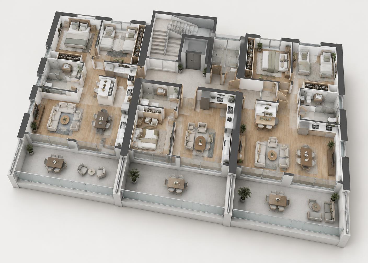 3D floor plate of the first floor