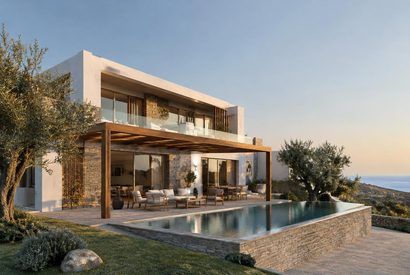 Olea Villas — villa with pool, demo visualisation